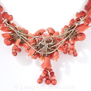Antique Carved Coral Necklace