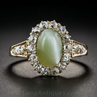 Antique Cat's Eye and Diamond Ring