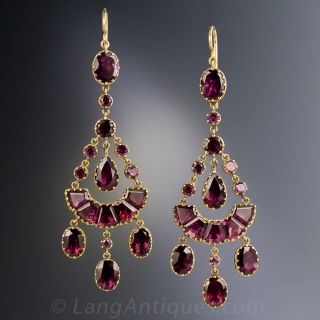 Antique Chandelier Garnet Earrings