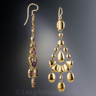 Antique Chandelier Garnet Earrings