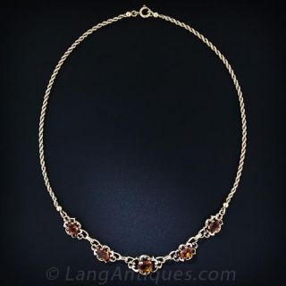 Antique Citrine and Enamel Necklace