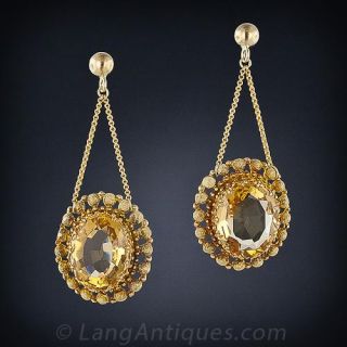 Antique Citrine Drop Earrings
