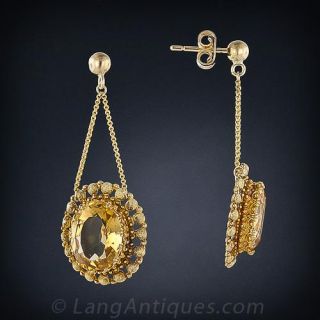 Antique Citrine Drop Earrings