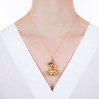 Antique Citrine Horseman Fob