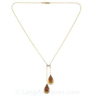 Antique Citrine Negligee Necklace
