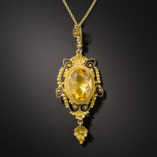 Antique Citrine Pendant, Circa 1900 - 2