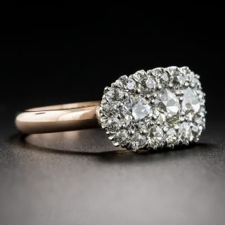 Antique Three-Stone Diamond Cluster Ring