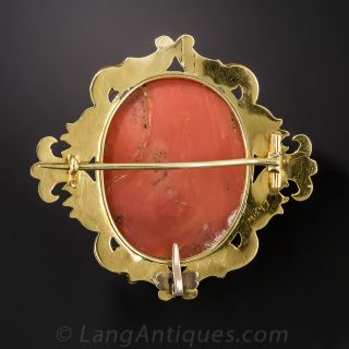 Antique Coral Cameo of Zeus 