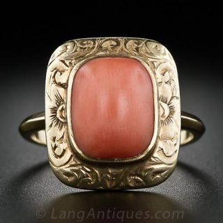 Antique Coral Ring - 2