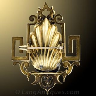 Antique Cupid in a Half Shell Brooch