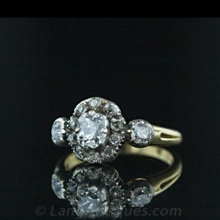Antique Cushion Cut Diamond Ring