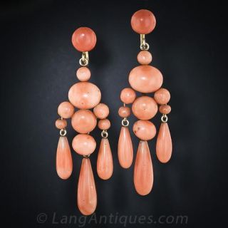 Antique Dangle Coral Earrings