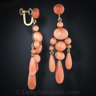 Antique Dangle Coral Earrings