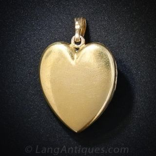 Antique Demantoid and Diamond Heart Locket