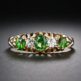 Antique  Demantoid and Diamond Ring