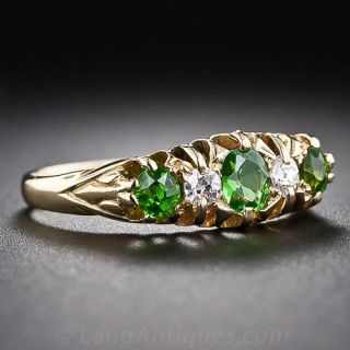 Antique  Demantoid and Diamond Ring