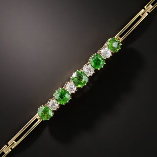 Antique Demantoid Garnet and Diamond Bracelet