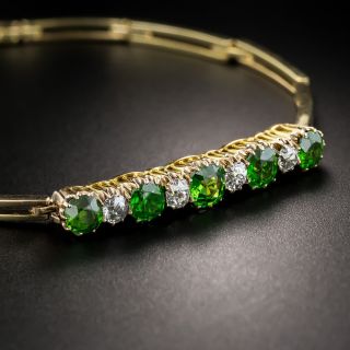 Antique Demantoid Garnet and Diamond Bracelet - 4
