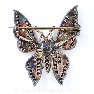 Antique Diamond and Enamel Butterfly