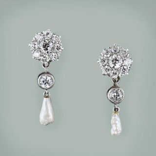 Antique Diamond and Pearl Earrings
