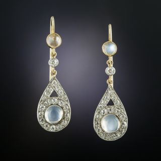 Antique Diamond and Moonstone Earrings - 2
