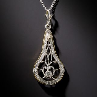 Antique Diamond and Pearl Pendant