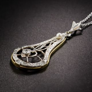 Antique Diamond and Pearl Pendant