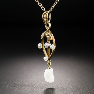 Antique Diamond and Pearl Pendant