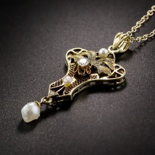 Antique Diamond and Pearl Pendant