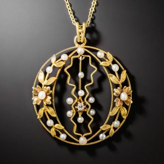 Antique Diamond and Pearl Pendant, Circa 1900 - 2