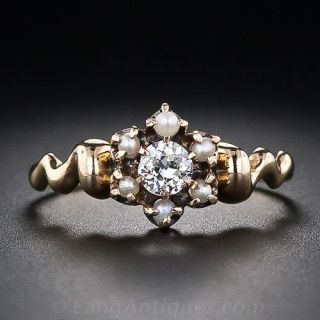 Antique Diamond and Pearl Ring