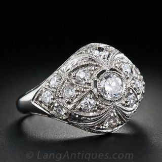 Antique  Diamond & Platinum Dome Ring