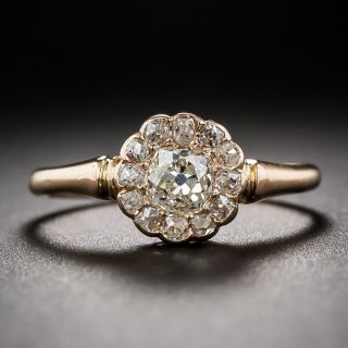 Antique Diamond and Rose Gold Cluster Ring