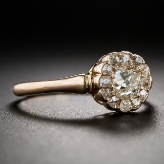 Antique Diamond and Rose Gold Cluster Ring
