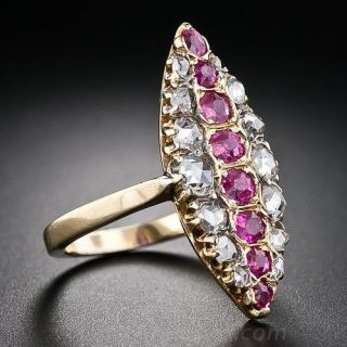 Antique Diamond and Ruby Dinner Ring