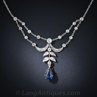 Antique Diamond and Sapphire Necklace