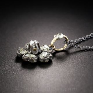 Antique Diamond and Silver/Gold Flower Pendant