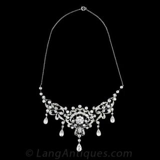 Antique Diamond Bib Style Necklace