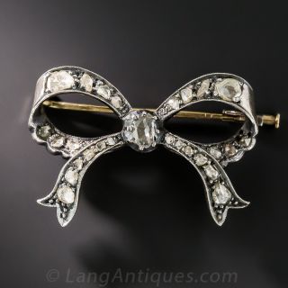 Antique Diamond Bow Brooch - Austro-Hungarian