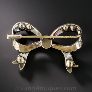 Antique Diamond Bow Brooch - Austro-Hungarian