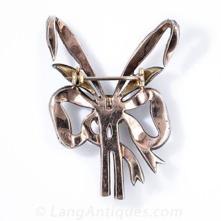 Antique Diamond Bow Brooch