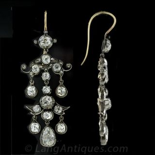 Antique Diamond Chandelier Earrings