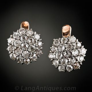 Antique Diamond Cluster Earrings