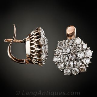 Antique Diamond Cluster Earrings