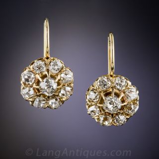Antique Diamond Cluster Earrings