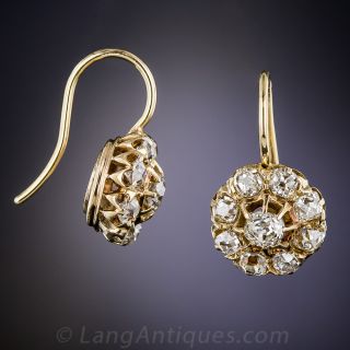 Antique Diamond Cluster Earrings