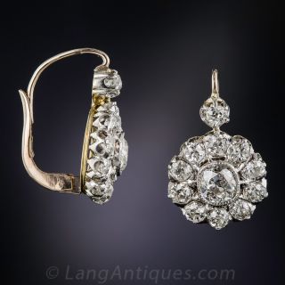 Antique Diamond Cluster Earrings