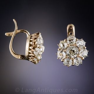 Antique Diamond Cluster Earrings