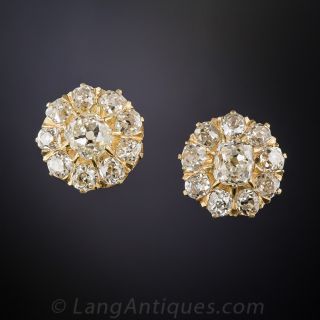 Antique Diamond Cluster Earrings