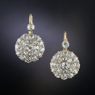 Antique Diamond Cluster Earrings - 1